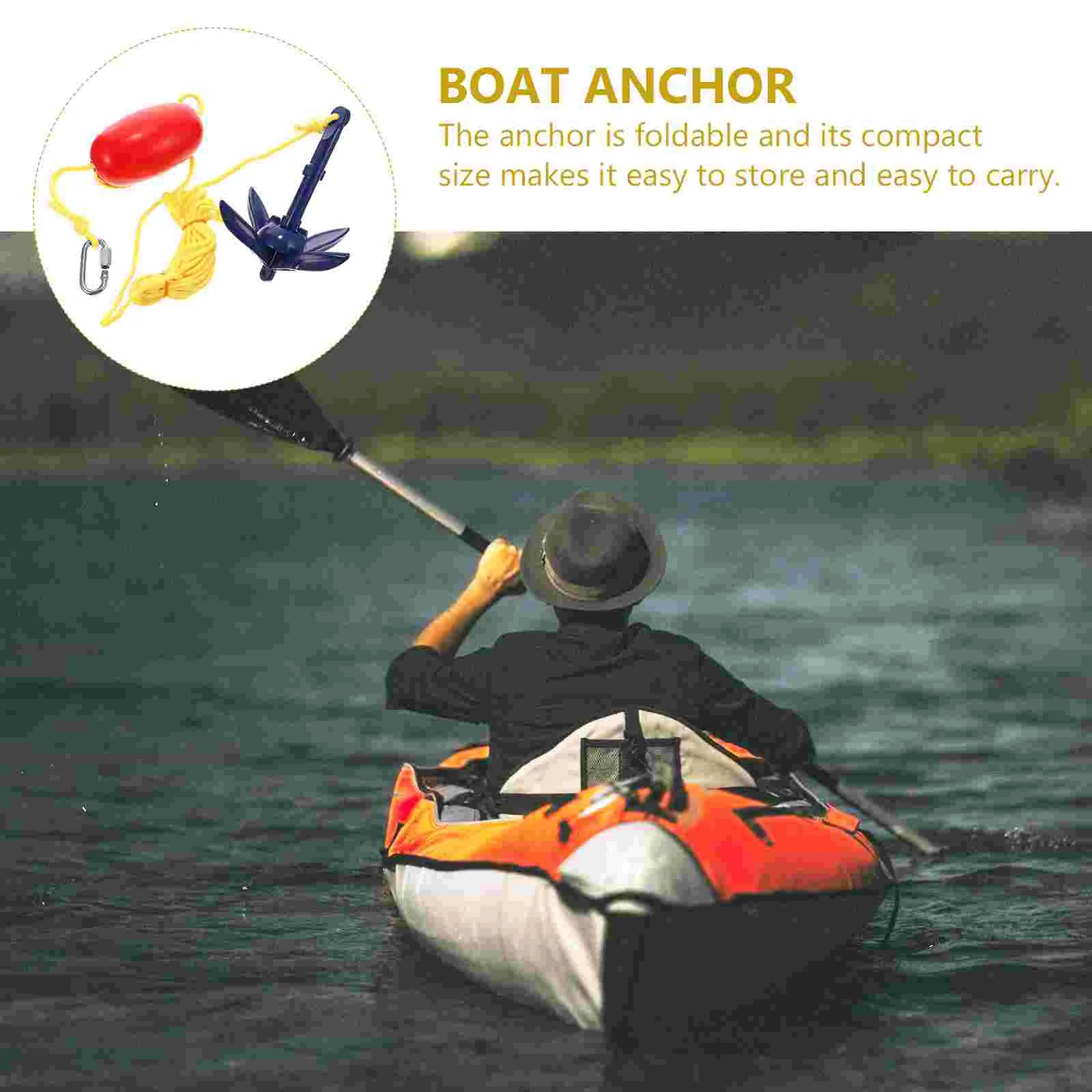 Kayak Anchor Aluminum Alloy Boat Portable Metal Raft Sailboat Trolley Canoe Folding