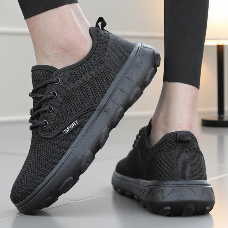 Men's and Women's Barefoot Shoes Wide Version Simple Platform Walking Sneaker Lace Up Outdoor Lightweight Casual Running Shoes