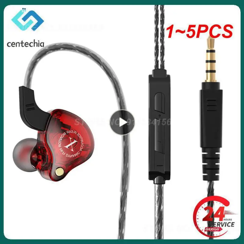 

1 ~ 5 шт. спортивные наушники HiFi с микрофоном, проводные наушники-вкладыши с басами, гарнитура с шумоподавлением для игр, бега, наушники