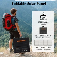 MHPOWOS 220W 40V panneau solaire Portable étanche pliable panneau solaire puissance de secours chargeur solaire pour centrale électrique RV Camping 3