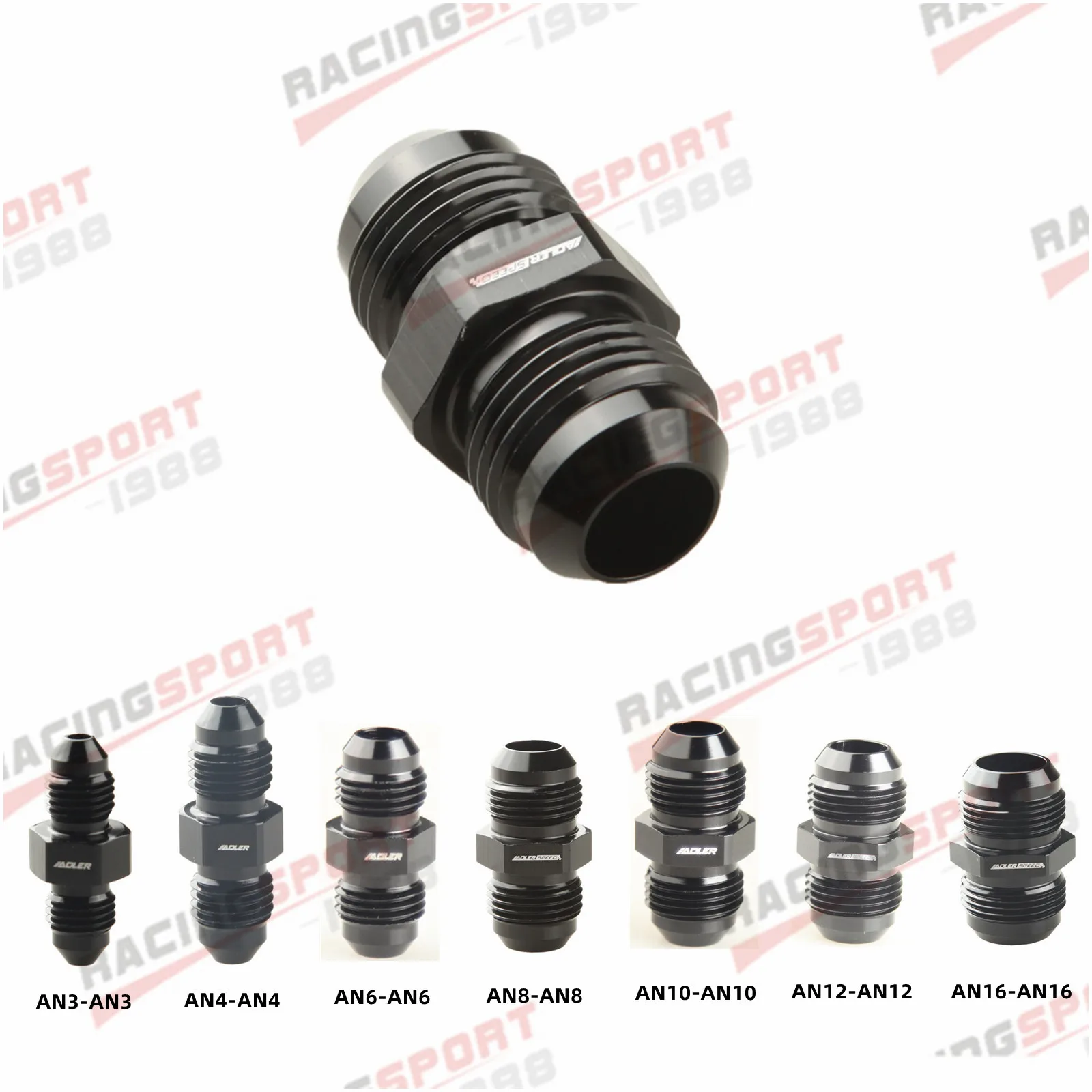 

AN3 AN4 AN6 AN8 AN10 AN12Aluminum Male Flare Union Nitrous Oil Fuel Hose End Adapter Fitting Straight AN Male To AN Male Coupler