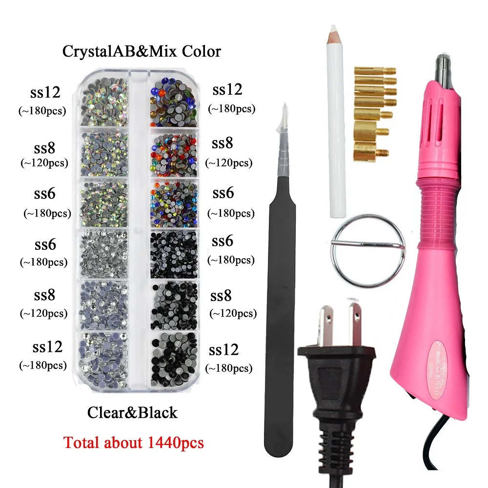 AAAAA Hotfix Applicator Automatically Pick Up HotFix Rhinestone Set Wand Tool  Kit with 2 Box High Quality Crystal Rhinestone - AliExpress