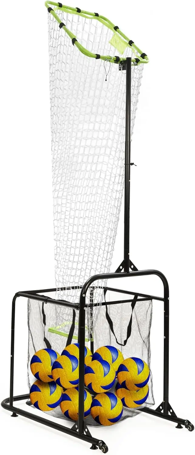 Volleyball Setter Training Equipment Volleyball Setting Trainer Setter Net with 2 Target Hoop Size 5 Angle