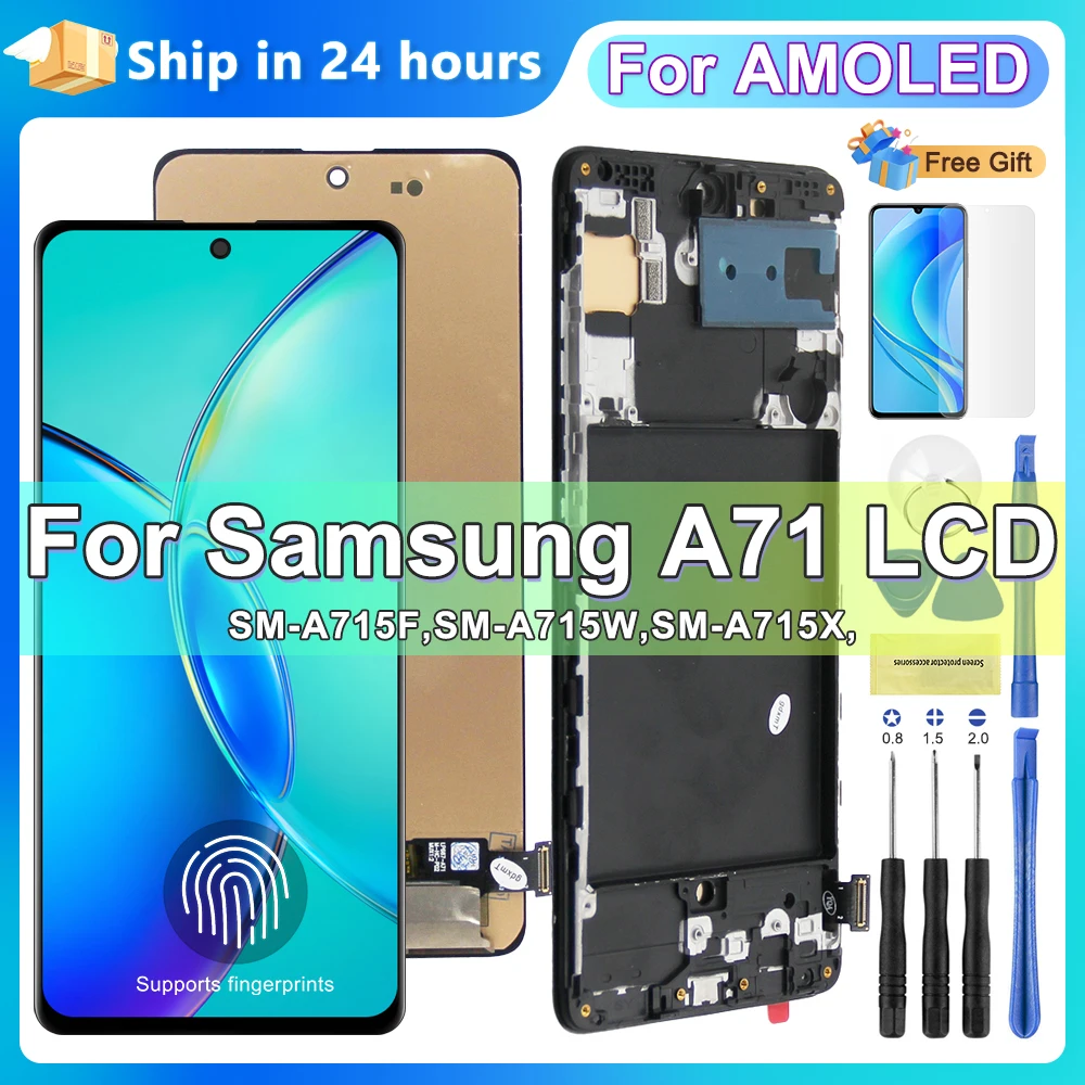 AMOLED-For-Samsung-A71-Display-Replacement-with-Frame-For-Samsung-A715 ...