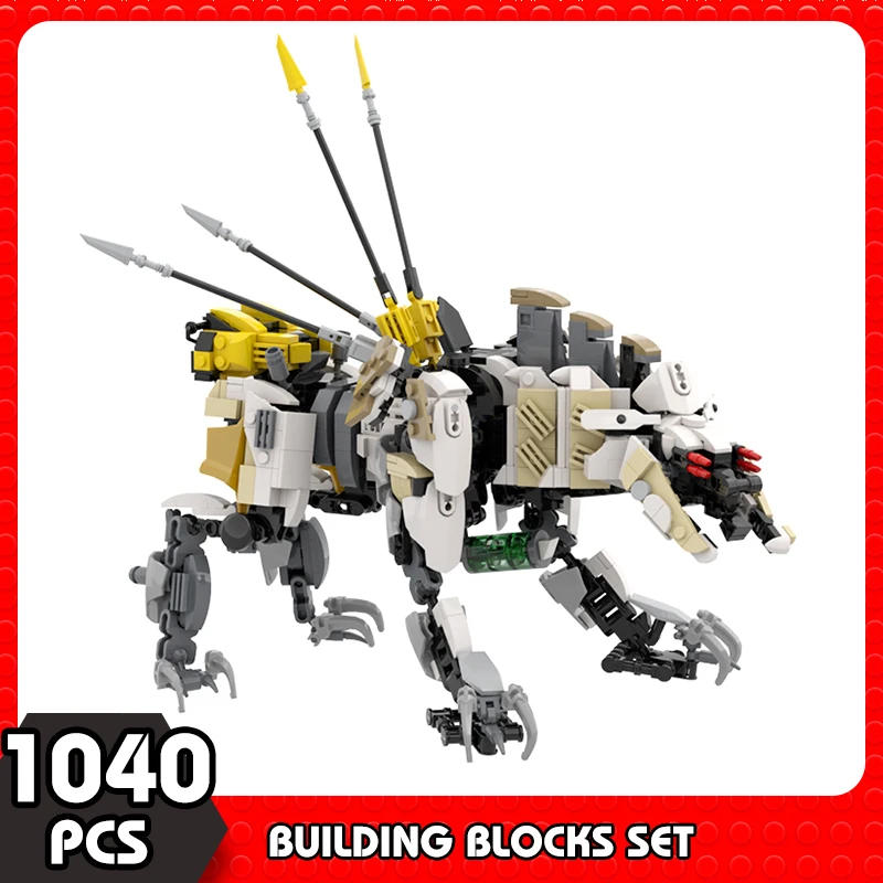 Moc Game Horizon Zero Dawned Thunder Jaw Sawtooth Monster Building Blocks Action Figures Machine Dragon Brick Toys Gift