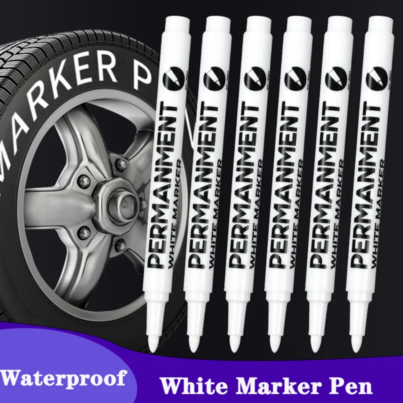 Acrylic Paint White Marker White Paint Pen for Rock Painting Stone Ceramic Glass Wood Tire Fabric Metal Canvas 3/6 Pcs