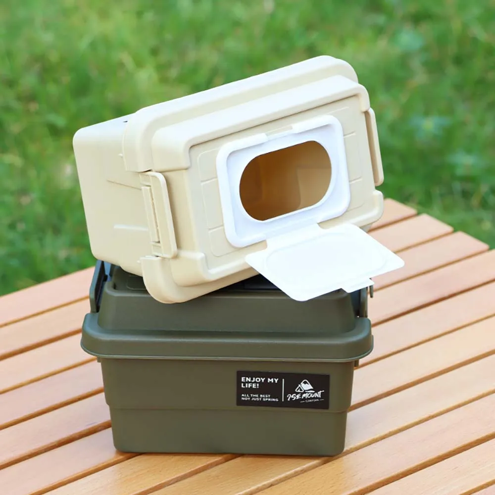 Camping Tissue Case Desktop Napkin Paper Storage Box Portable Outdoor Picnic Seasoning Bottle Organizer 6