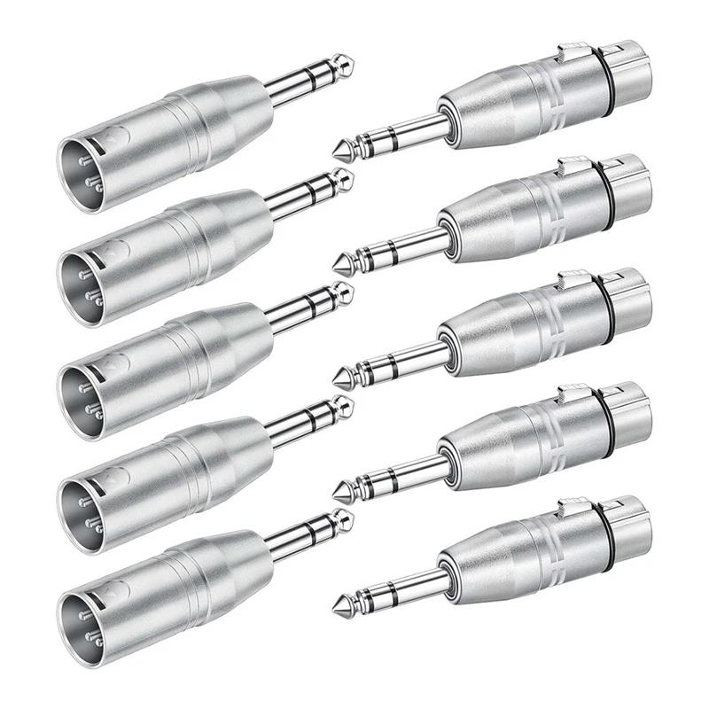Адаптер HLZS-10 Pack XLR, 5 шт. папа-папа XLR папа и 5 шт. папа-мама XLR, 1/4 дюйма коннектор TRS на XLR Адаптер HLZS-10 Pack XLR, 5 шт. папа-папа XLR папа и 5 шт. папа-мама XLR, 1/4 дюйма коннектор TRS на XLR