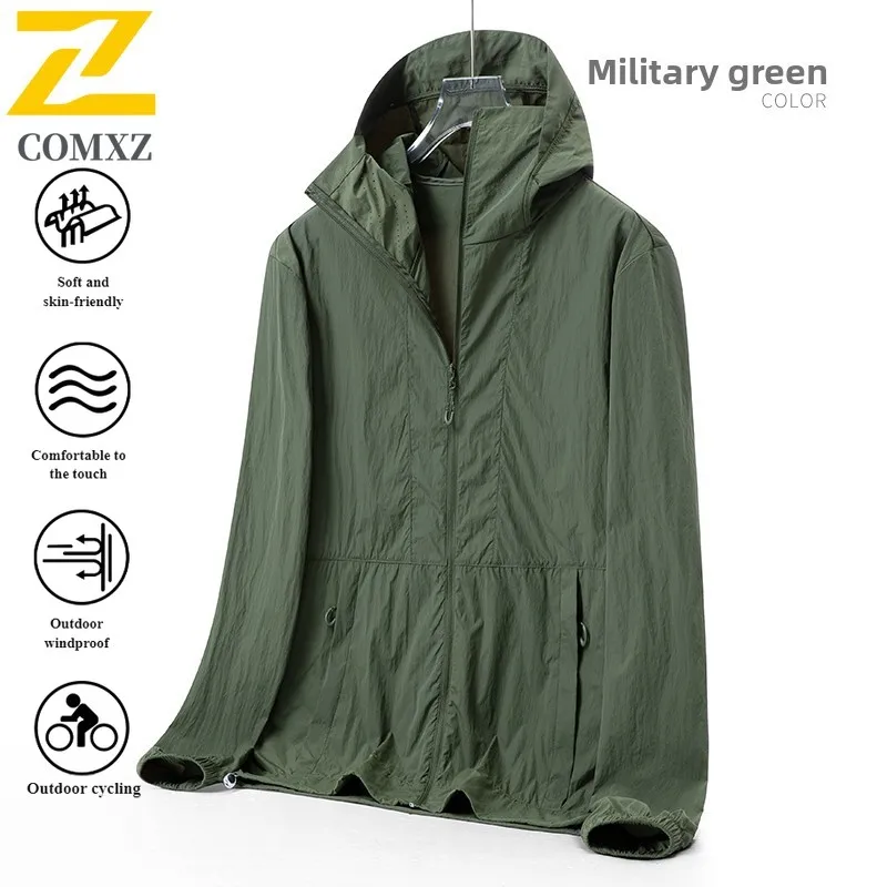 Outdoor UV Protection Jacket UPF50+ Ice Silk Waterproof Multiple colors Skin Hoodie Summer Lightweight Sun Hoodie for Men Women