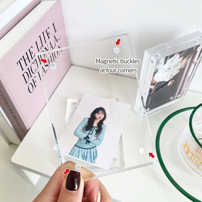 Photo Frame Nordic Acrylic Photo Frame Clear Idol Photocard Holder Photo Card Displayer Transparent Magnetic Frame Home Desktop Decor
