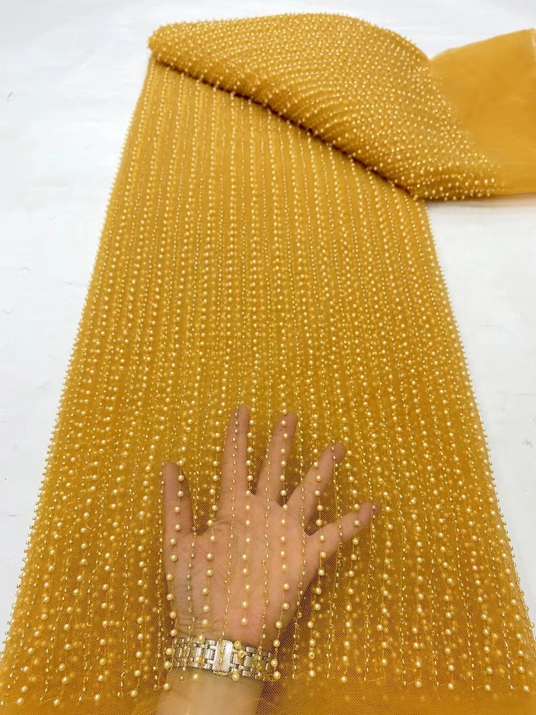 

Золотые миланские Кружева Бисероплетение Вышивка текстиль кружево Бисероплетение французская Тюлевая ткань для свадебной вечеринки