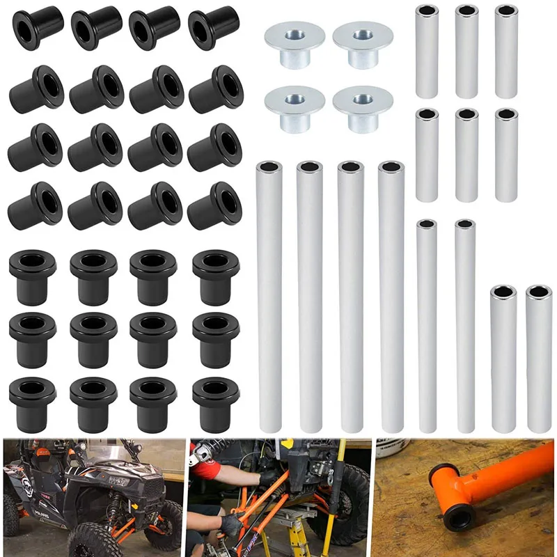 Heavy Duty HDPE A Arm Bushing Kit Fits for Polaris RZR 800 / RZR S 800 / RZR 4 800 [2008-2014],  Front and Rear (46 Pcs/Set)