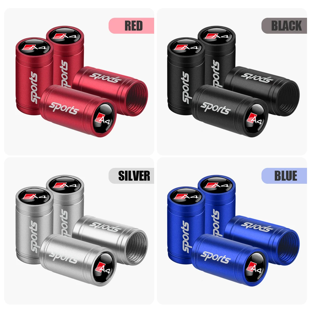 4-Piece Decorative Tire Valve Stem Caps for Cars, Motorcycles, and Bicycles