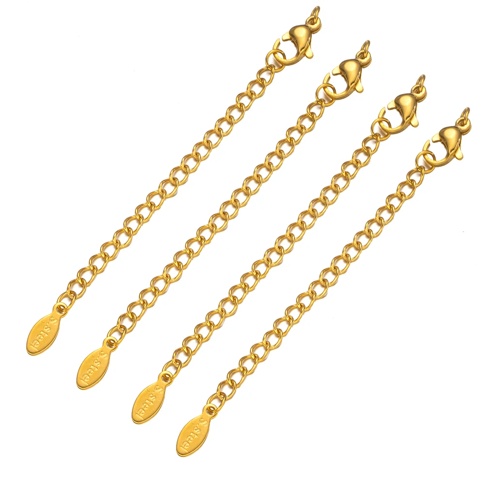 10 Teile/los Edelstahl Erweiterte Verlängerung Kette Karabiner Stecker DIY Armband Halsketten Schmuck Machen Erkenntnisse – Detail 4