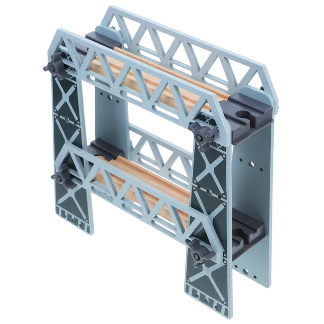 Wooden Train Bridge Compatible Track Double Layer Easy Assembly Educational Toy Model Train Remote Control 5