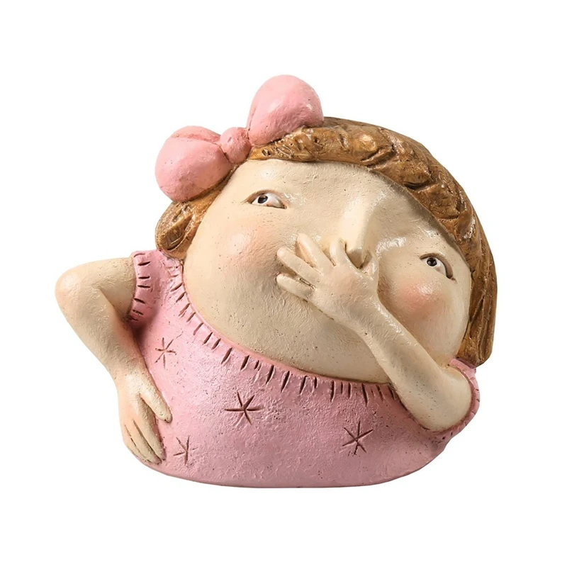 

1 PCS Girl Holding Nose Bathroom Statue, As Shown Resin Funny Girl Bathroom Decor Bathroom Shelf Sitters