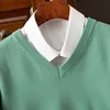 Men's 100 Pure Mink Sweater V-Neck Pullover Cashmere Knitted Bottom Sweater Sweater New High-End Casual Top In Autumn Winter 4