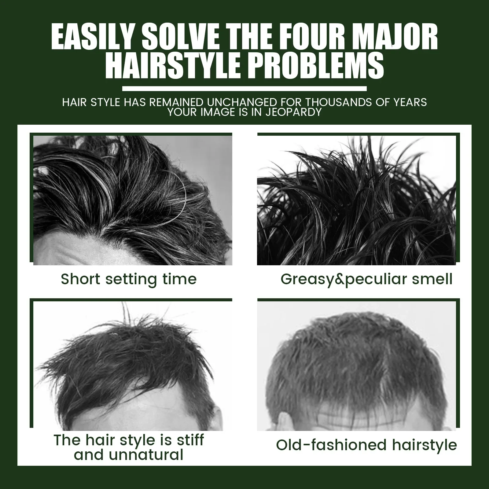 Matte Hair Styling Wax Cream for Men Strong Hold Anti Frizz Broken Hair Long Lasting Natural Fluffy Quickly Shaping Stereotype