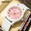 SANDA 3252 Top Popular Student Quartz Watch Fashionable and Simple Luminous Waterproof Silicone Tape Children's Quartz Watch 1