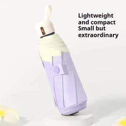 Colorful Portable Sunshade Umbrella with Capsule Design and Rubber Coating - Metal - fiber composite (Yellow Purple)