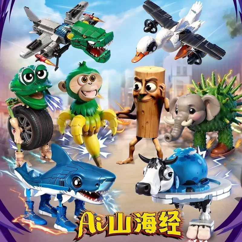 New 8 Model Tralalero Tralala Building Blocks Italian Brainrot