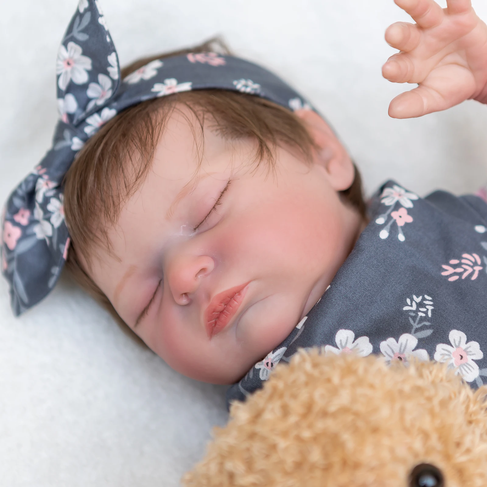 

SANDIE 55CM sleeping bebe doll soft silicone lifelike reborn baby reborn doll touch cuddly baby doll hand rooted hair