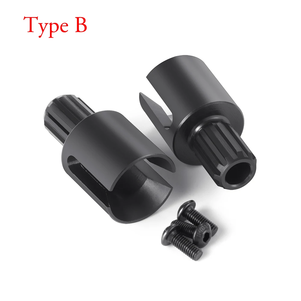 2pcs Hardened Steel Drive Cup For Traxxas X-Maxx 1/5 8S 7754X - RC Car Upgrade Parts (Black)