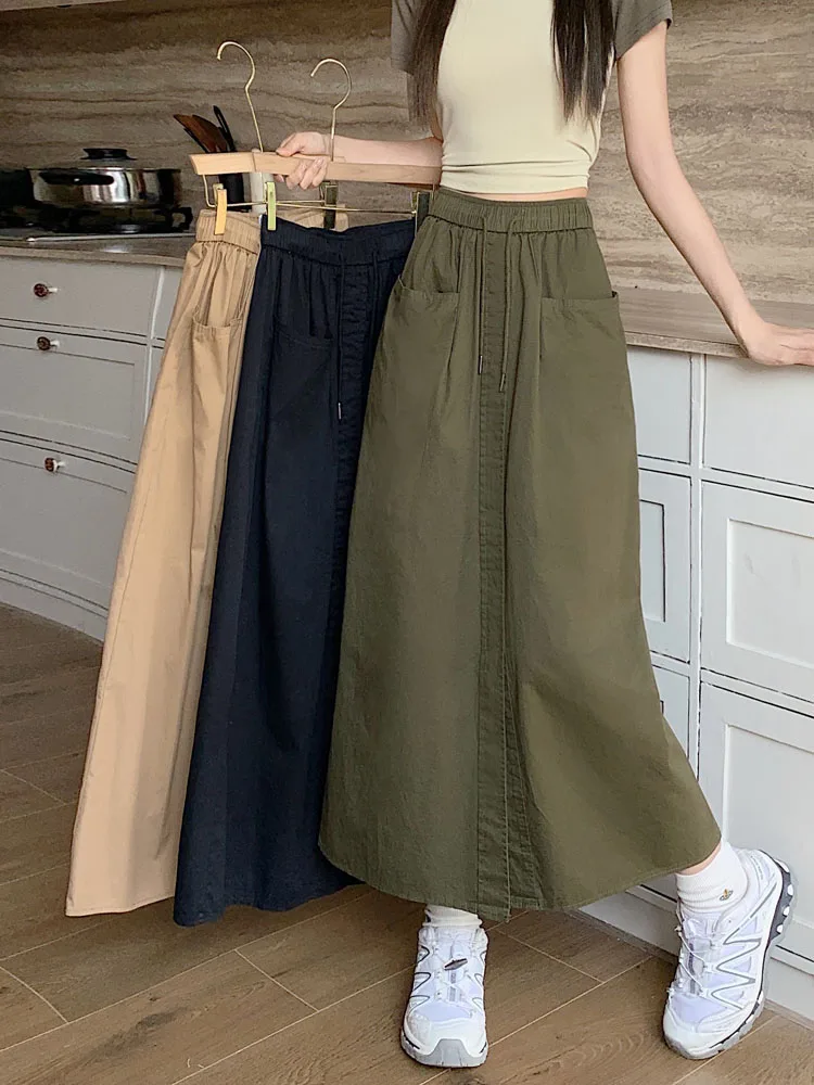 ◆ITZAVIBE◆ ISK0016 Cool Attitude Slit Skirt Brown ISK001-6 Npasoilc Leather Skirts for Women Trendy High Waisted Zipper
