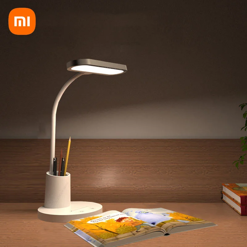 

Xiaomi new Rechargeable Led Table Lamp Touch Dimmable Desk Lamp Eye protection Reading Light For Kid With Phone Hoder Pen Holder