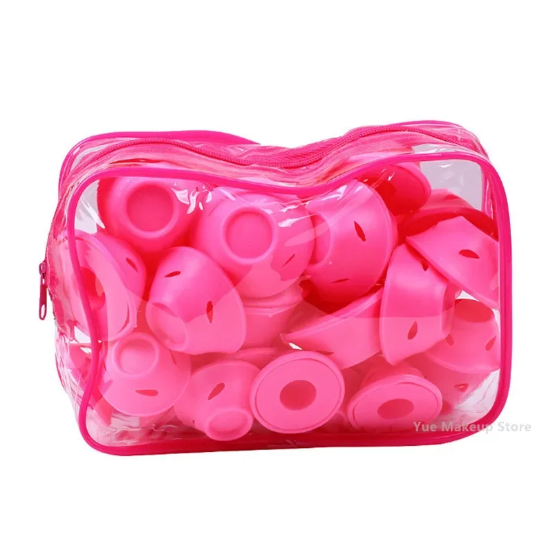 20/30/40/80PCS Pink Blue Silicone Hair Curlers Heatless Soft Roller For Sleep Flexible No Heat Women Hair Styling DIY Tool 2#