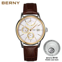 BERNY montres automatiques de luxe pour hommes mode élégante montre-bracelet mécanique saphir Date semaine haut de gamme montre habillée pour hommes 1