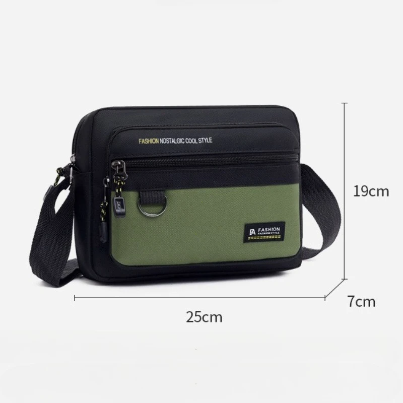 New Multi-pockets Men's Shoulder Bag Waterproof Large Capacity Men's Business Bag Work Travel Canvas Crossbody Bag for Male