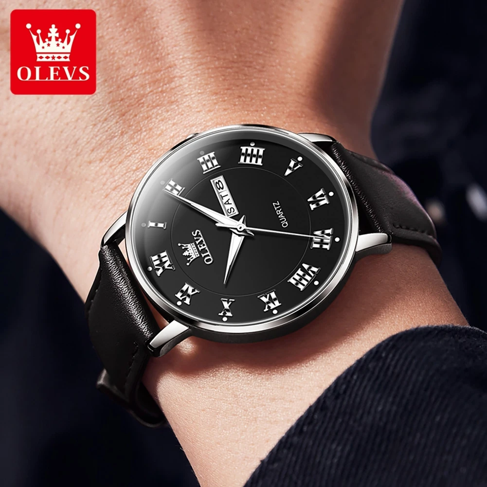 OLEVS 2920 ساعة رجالية موضة الأعمال مقياس روماني م...