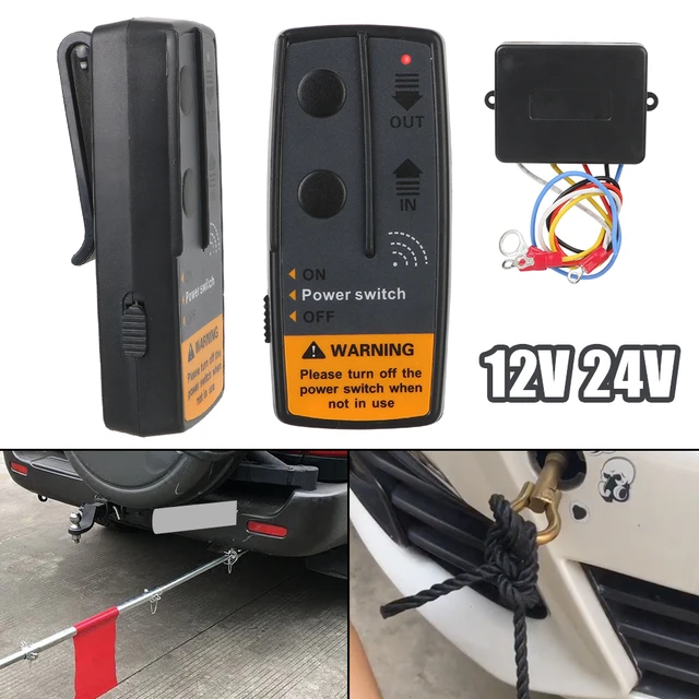 Acheter Treuil électrique 12V/24V, télécommande émetteur-récepteur sans fil  pour voiture Jeeps SUV treuil télécommande spéciale 9-30V