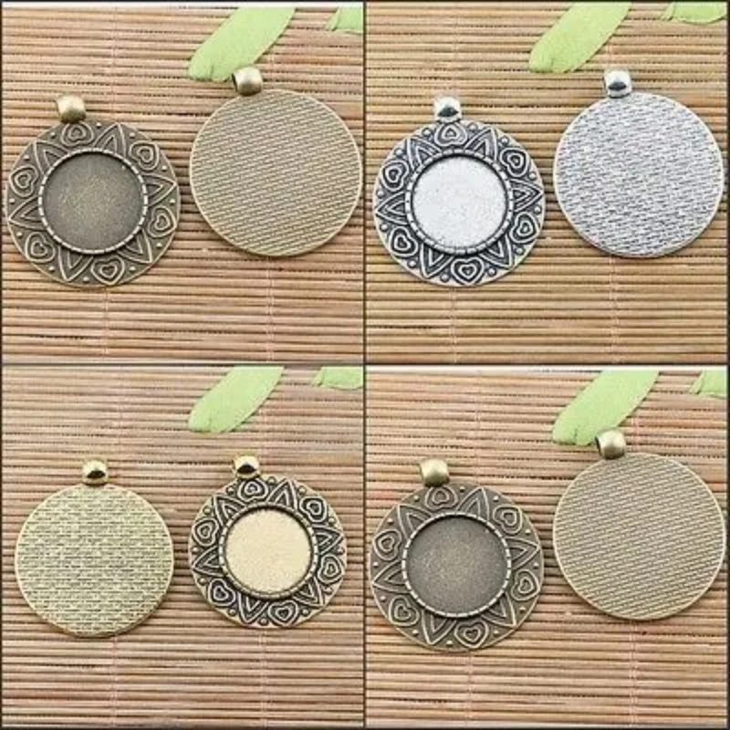 

3-colors Mixed At Random ROUND Shaped Cabochon Settings EF2458-2460 6PCS Jewelry Making Supplies