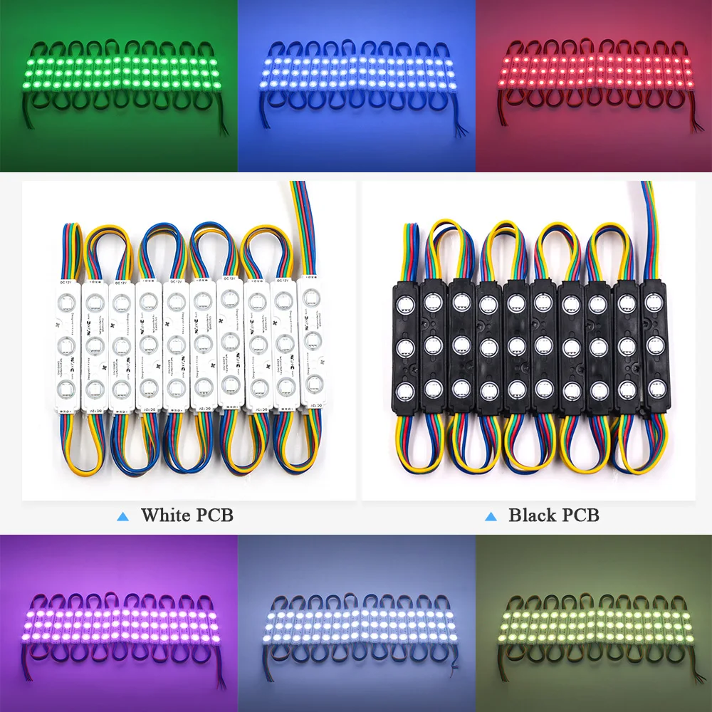 12V LED RGB Module Waterproof IP67 5050 3LED Injection Molding  High lumen Super Bright Led Modules Lighting 20PCS/Lot