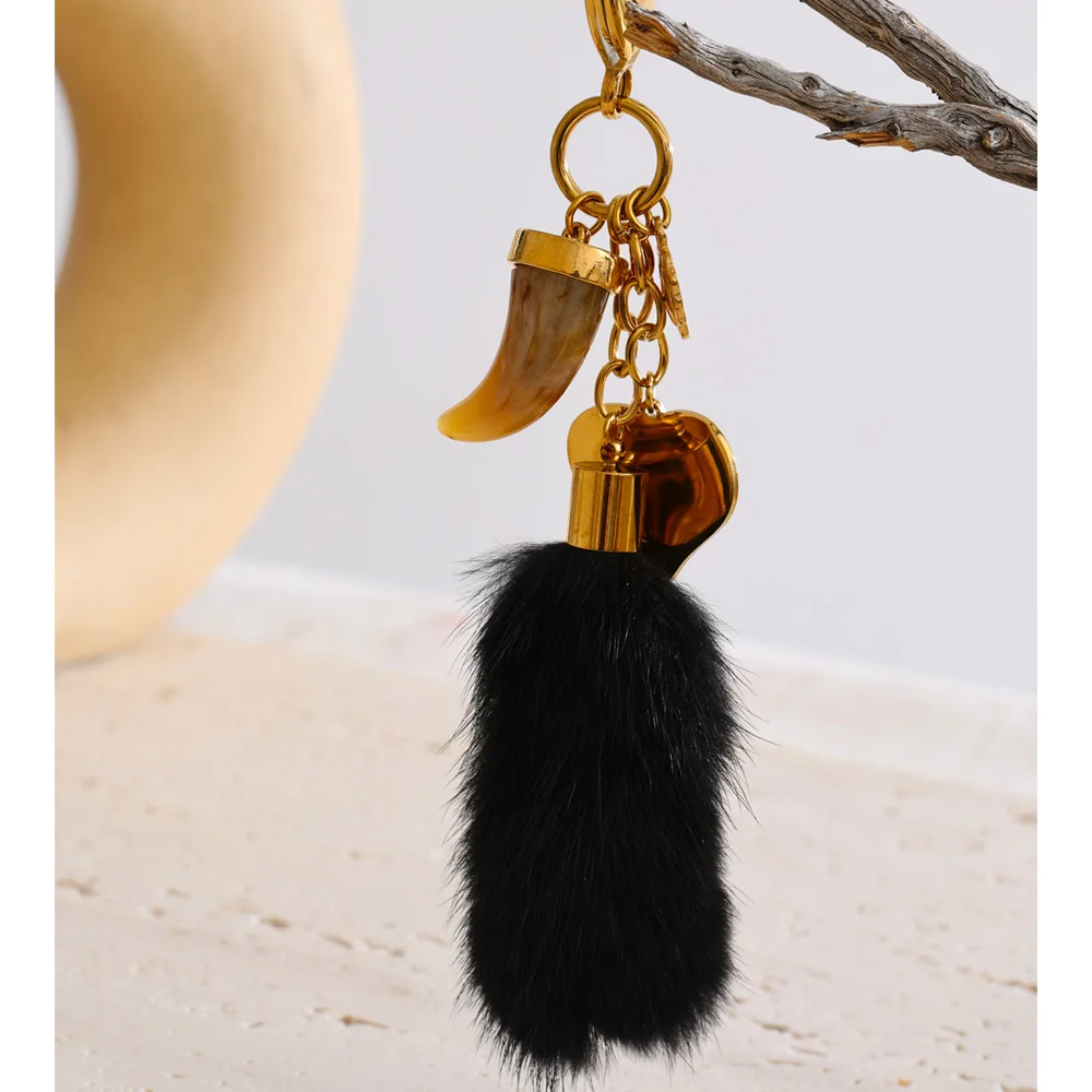 Yhpup Stainless Steel Resin Key Chain for Women