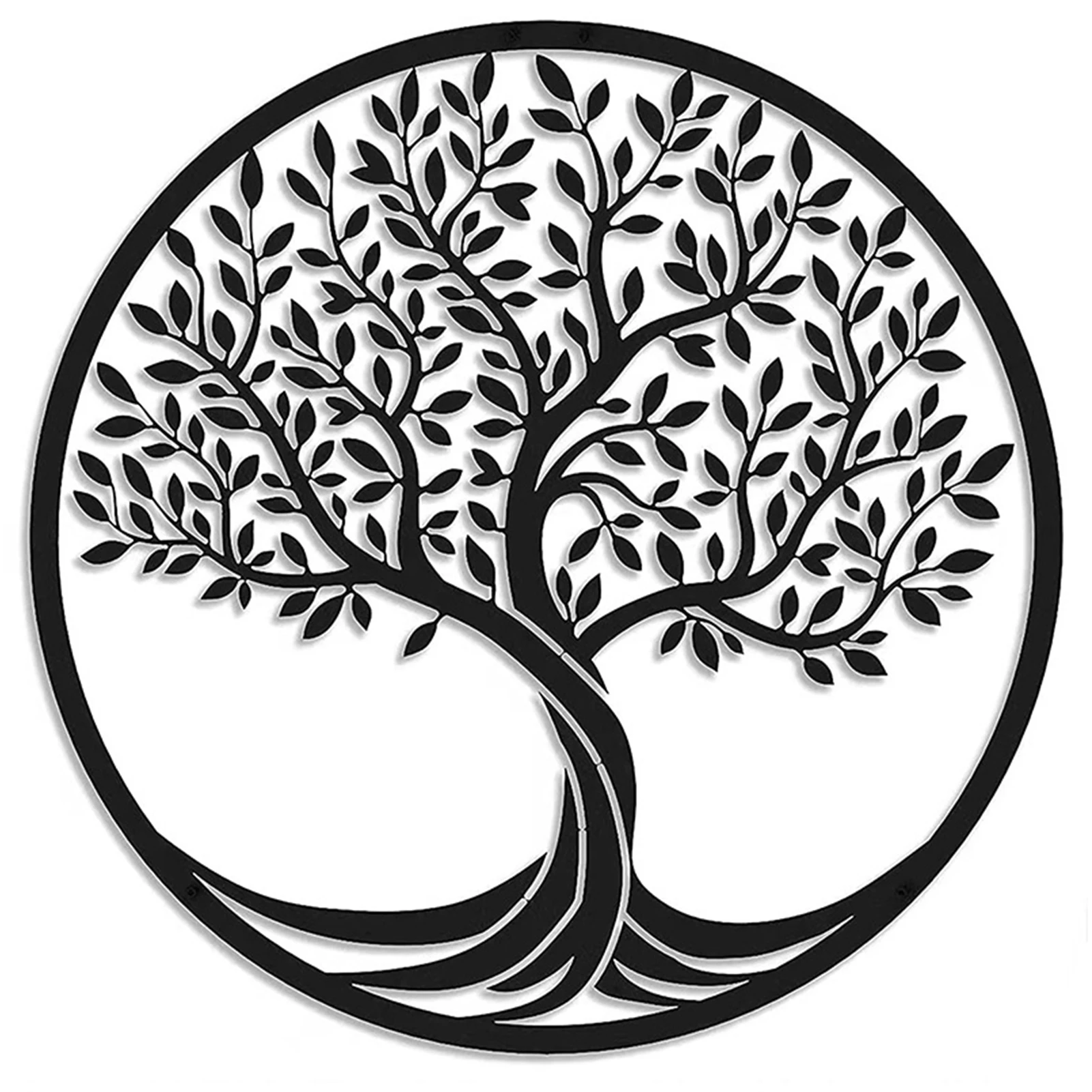 LARNT Arte De Pared De Metal Con árbol De La Vida, Decoración De árbol De La Vida, Arte De Ramas De Metal Para Pared, Colgante De Naturaleza, Letrero De Granja, Decoración