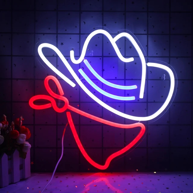 Wanxing Custom Cowboy Hut Neon Zeichen Led-leuchten Haus Ästhetischen  Restaurant BAR Wohnzimmer Wand Dekoration Personalisierte Kunst Lampen