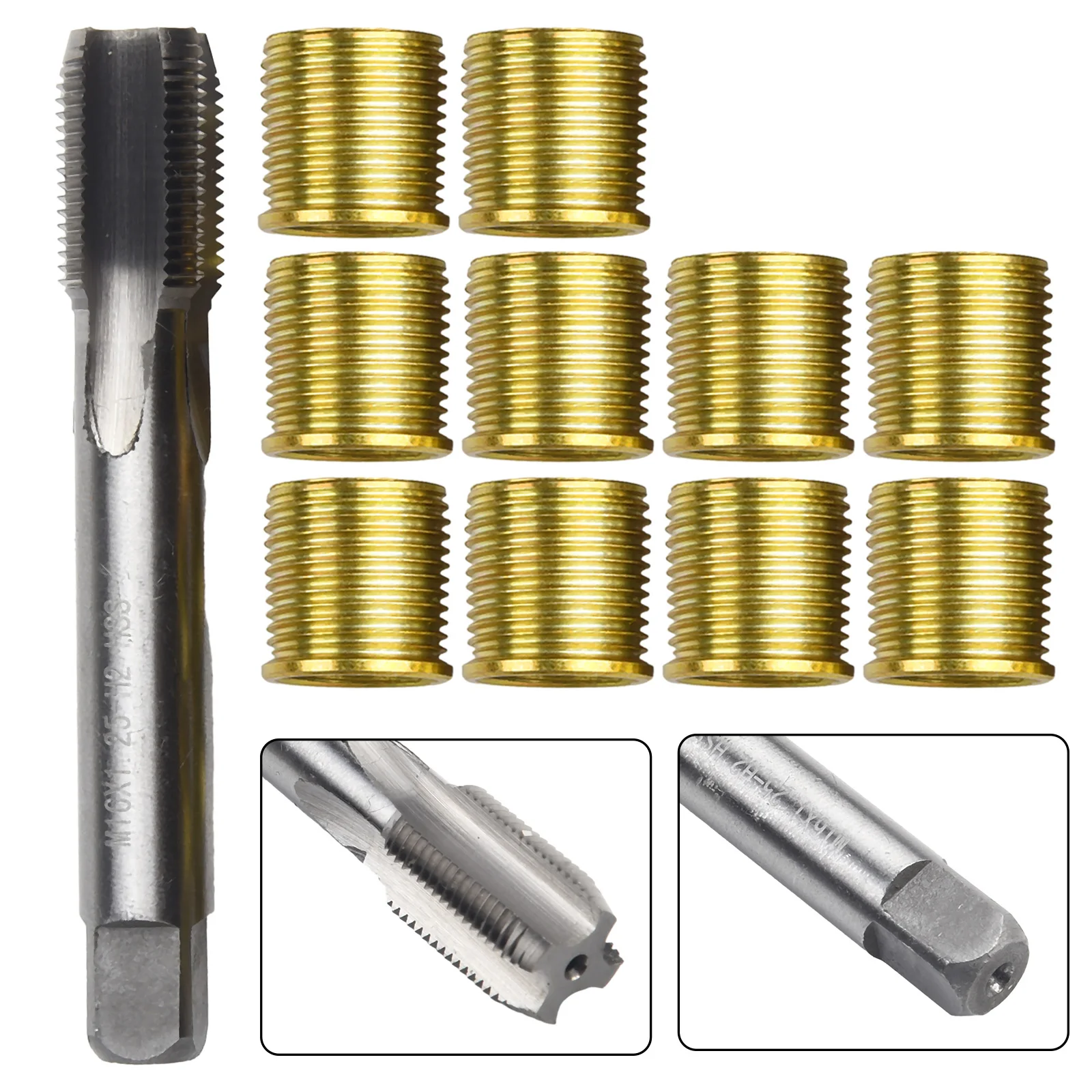 

Thread Repair Tools Gasoline Engine Metal M14X1.25 Inserts Tap Kit For Restoring Thread Repair Insert Kit Hardware