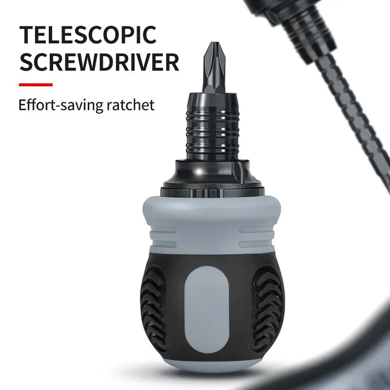 13 In 1 Mini Ratchet Precision Screwdriver Dual-purpose Head Magnetic Telescopic Labor-Saving Hand Tool 4