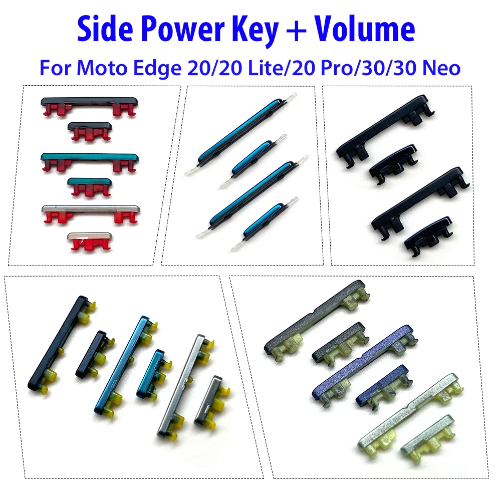 10個、サイドキー電源ボタンと音量ボタン交換部品、Moto Edge 20 Lite