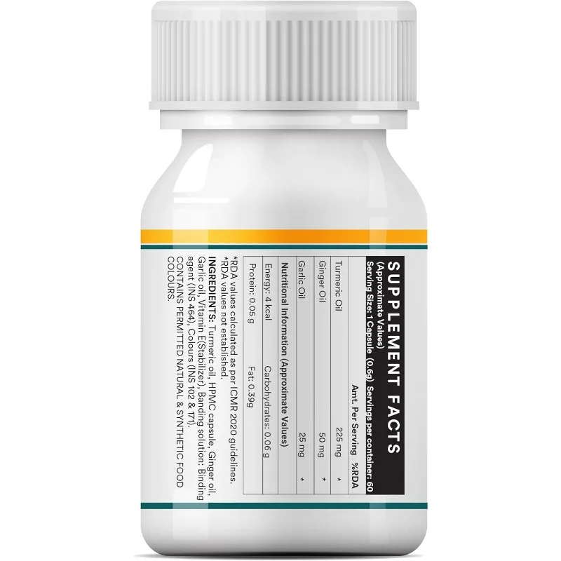 Organic Turmeric Ginger Garlic Capsules For Joint Immune Support_voghion.com