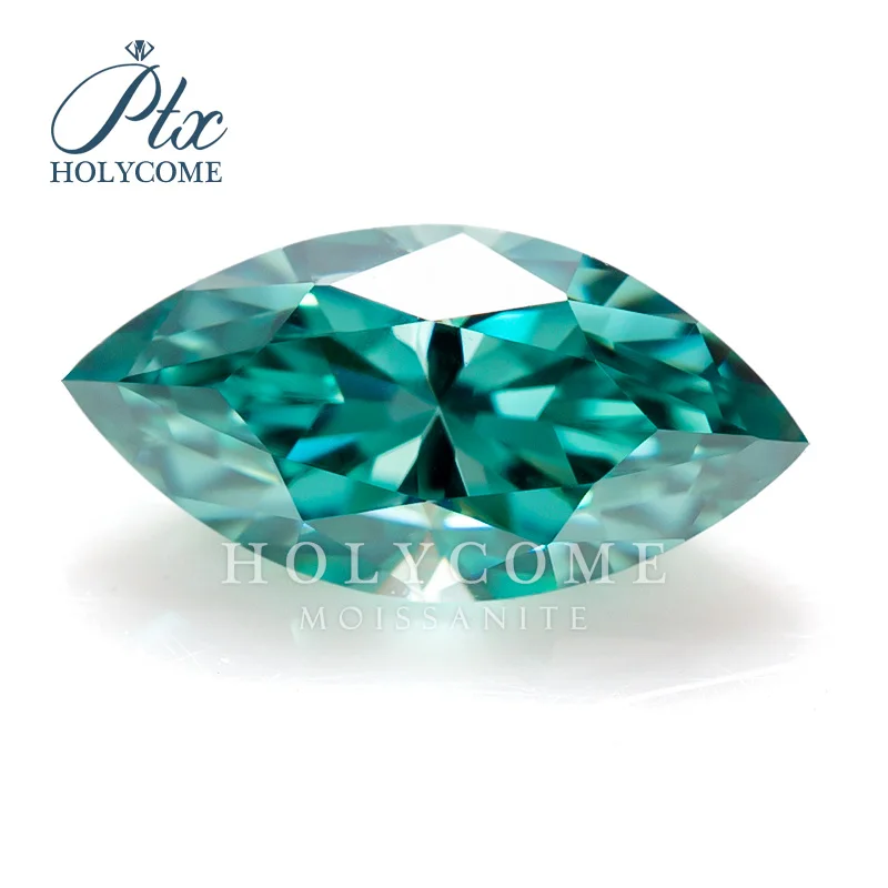 Moissanite Factory Natural Green  Color Gra Certificated Moissanite  Marquise Vvs1 Pass Moissanite Diamond Test Positive