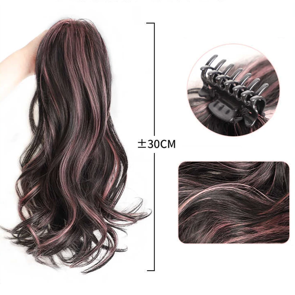 Synthetic Curly Wavy Ponytail Hair Extension Clip On