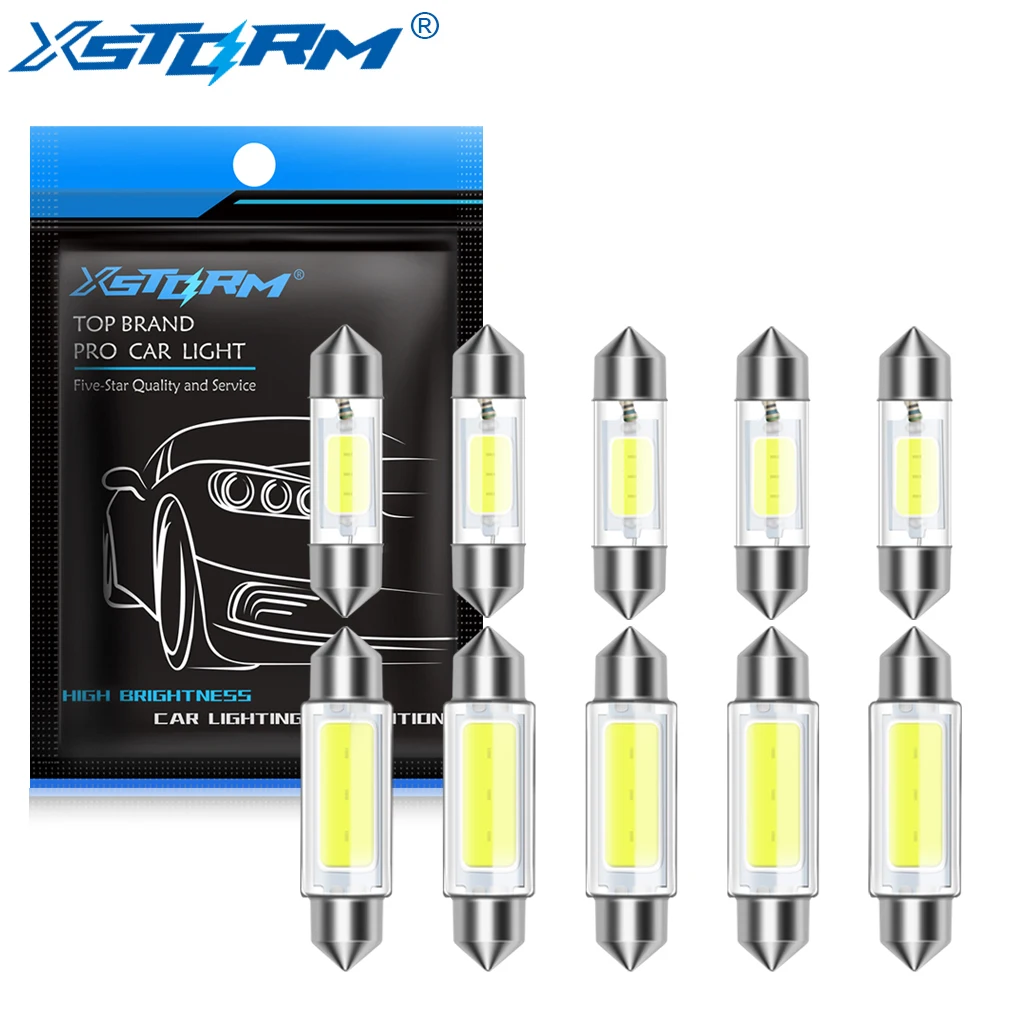 10Pcs C5W C10W LED Bulb Canbus 31mm 36mm 39mm 41mm Festoon Led Car Interior  Light Dome Reading License Plate Lamp 12V Auto White