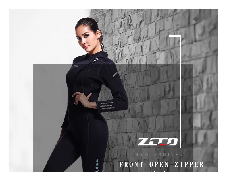 Neoprenanzug 3mm Neopren Tauchanzug Neoprenanzug Surfanzüge Männer Frauen Neoprenanzug mit Reißverschluss vorne zum Tauchen Surfen Kaltwasser Surfanzüge – Detail 2