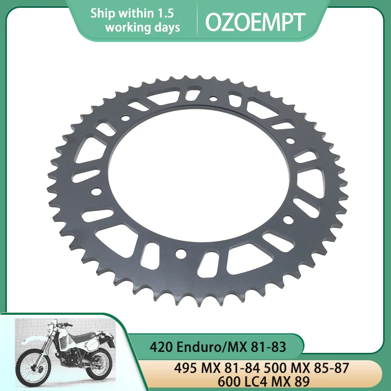 

OZOEMPT 520-52T Motorcycle Rear Sprocket Apply to 420 Enduro/MX 81-83 495MX 81-84 500MX 85-87 600LC4 MX 89