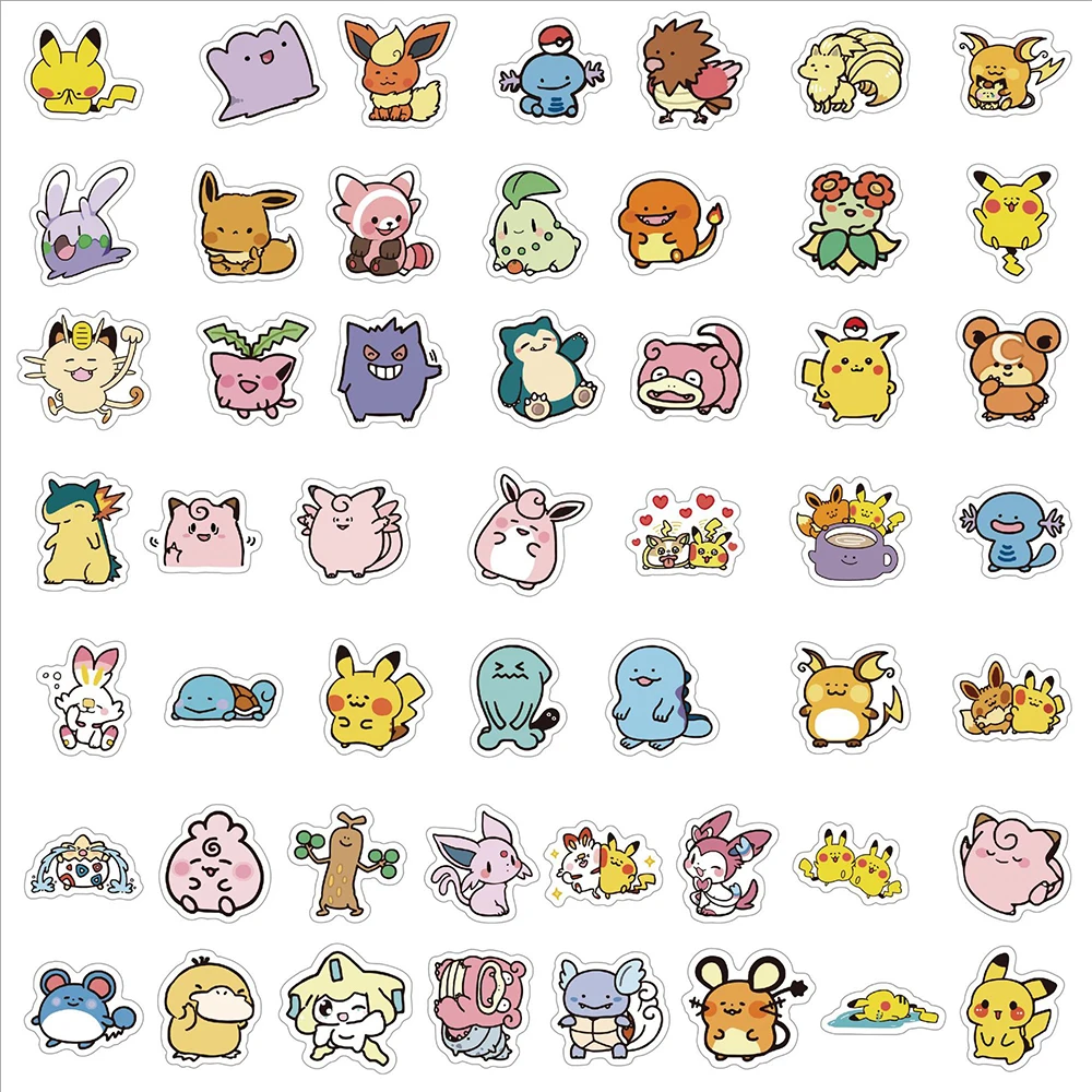 10/30/50/100pcs Cute Anime Pokemon Pikachu Gengar Stickers Kawaii Cartoon Kids Sticker Toy Phone Notebook Laptop Graffiti Decals 4
