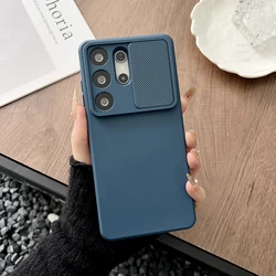 Matte Soft Case with Slide Camera Lens Protection - Artificial leather (Blue)